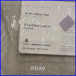 Pottery Barn Belgian Flax Linen Drape Natural 50x84 Curtain Libeco Just One