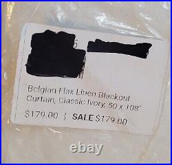 Pottery Barn Belgian Flax Linen Ivory Blackout 3 In 1 Pole Top Curtain Panel