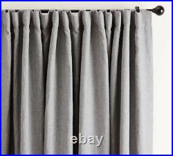 Pottery Barn Belgian Flax Linen Pair Drapes/Curtain 3-in-1 Flagstone Gray 50x96