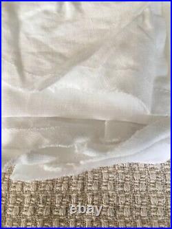 Pottery Barn Belgian Flax Linen Ruffle Shower Curtain White NWT Gorgeous