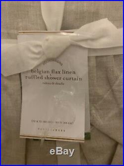 Pottery Barn Belgian Flax Linen Ruffled Shower Curtain Flax $109
