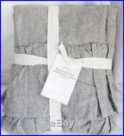 Pottery Barn Belgian Flax Linen Ruffled Shower Curtain Gray 72 New Sold Out