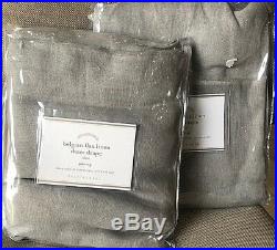 Pottery Barn Belgian Flax Linen SHEER 50x96 drapes GRAY