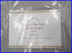 Pottery Barn Belgian Flax Linen Sheer Curtain Gray 50 x 96 S/ 2 #3618