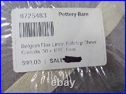 Pottery Barn Belgian Flax Rod Pocket Sheer Curtain 50 x 108 Gray S/2 #7704