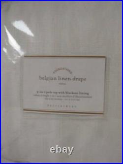 Pottery Barn Belgian Linen Blackout Curtain Made withLibecoT White 50x 84 (1) Nwt