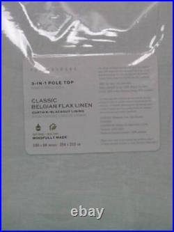 Pottery Barn Belgian Linen Blackout Curtain, White, Double Wide 100 x 84 NWT