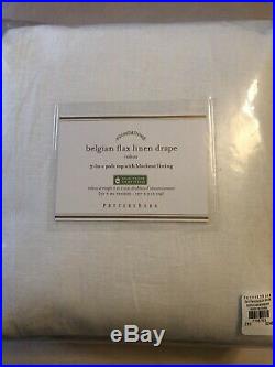 Pottery Barn Belgian Linen Curtain Libeco Linen White 50 X 84 Black Out NEW