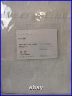 Pottery Barn Belgian Linen Curtains Made with LibecoT White, (Two) 50x 108 NWT