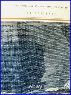 Pottery Barn Belgian Linen Drape Curtain Drape Unlined 50x96 Riviera Blue Decor