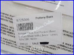Pottery Barn Belgian Linen Libeco Sheer Drape Panel Curtain White 50x108 #E39