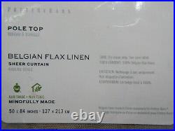 Pottery Barn Belgian Linen Sheer Curtain Drape with Libeco Flax 50 x 84 S/2 #A63