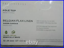Pottery Barn Belgian Linen Sheer Curtain Drape with Libeco Flax 50 x 84 S/2 #P69
