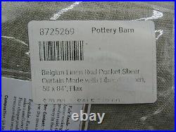Pottery Barn Belgian Linen Sheer Curtains Flax Brown 50 x 84 S/2 P282