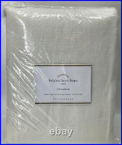 Pottery Barn Belgian White Linen Curtain Made with Libeco Linen, 50 x 108