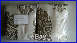 Pottery Barn Bhotah Drape with Blackout Liner 84 Neutral S/2 New
