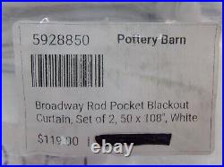 Pottery Barn Broadway Blackout Drape Curtains White 50x108 Set of 4 #7897Q