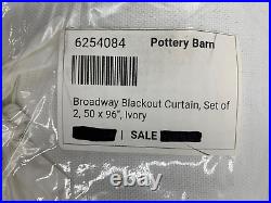 Pottery Barn Broadway Blackout Drape Panel Curtain 50x96 Set Of 2 Ivory #8593R