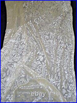 Pottery Barn Burn-out Etched Semi-sheer Ivory (2) Drapery Curtain Panels 40x85