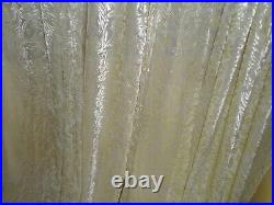 Pottery Barn Burn-out Etched Semi-sheer Ivory (2) Drapery Curtain Panels 40x85