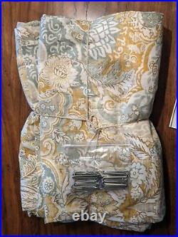 Pottery Barn Celeste Drapes Set 2 Yellow 50x 84 Curtains Pair Rare More+