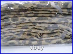 Pottery Barn Cheetah Print Linen Blackout Drape Curtain Neutral 50x96 S/2 #J181