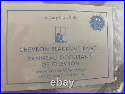Pottery Barn Chevron Blackout Panel 2 Qty Gray White Pole Pocket Curtain 44x96