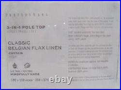 Pottery Barn Classic Belgian Drape Curtain Cotton Lined 100x 108 White #K101