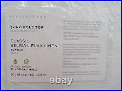 Pottery Barn Classic Belgian Drape Curtain Cotton Lined 50x 96 S/ 4 White 9100C