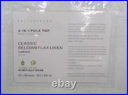 Pottery Barn Classic Belgian Drape Curtain Cotton Lined 50x 96 White #F58