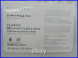 Pottery Barn Classic Belgian Flax Linen Blackout Curtain Classic Ivory 50x96 P15