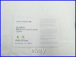 Pottery Barn Classic Belgian Flax Linen Cotton Lined Curtain White 50x96 #Q114