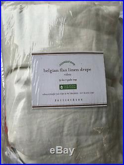 Pottery Barn Classic Belgian Flax Linen Curtain Cotton Lining 50 x 96 Ivory