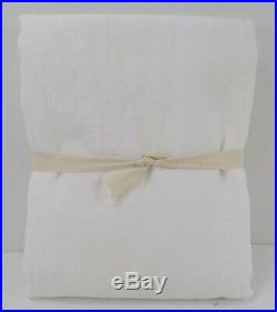 Pottery Barn Classic Belgian Flax Linen Curtain Cotton Lining 84 White #7660