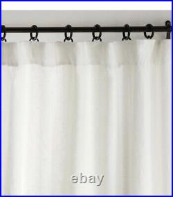 Pottery Barn Classic Belgian Flax Linen Curtain Panel Blackout 108 x 96 Ivory