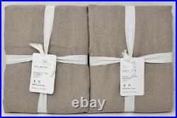 Pottery Barn Classic Belgian Flax Linen Drape Curtain (2) 50 x 96 Dark Flax
