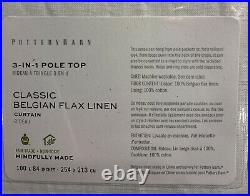 Pottery Barn Classic Belgian Linen Rod Pocket Curtain, White, 100 W x 84 L
