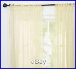 Pottery Barn Classic Voile Sheers 50 x 96 Set of 2 Ivory Pole Top New