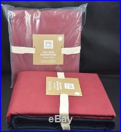 Pottery Barn Color Block Blackout Panels Curtains Drapes 52 x 108 S/2 Navy Red