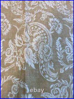 Pottery Barn Curtain Alessandra Gold Floral 4 Panel Drapes 50x84 Linen Lined