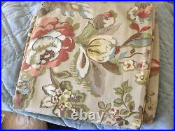 Pottery Barn Curtain Drapery Panels 50 X 96 Coral Tan Vanessa Floral 4 Avail
