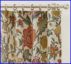 Pottery Barn Curtains Set of 2 Vanessa Floral Linen Cotton Blend Neutral 50x84