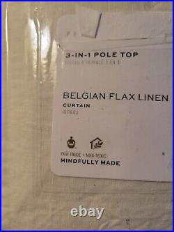 Pottery Barn Custom Belgian Flax Linen Curtain 102 x 105 Classic Ivory