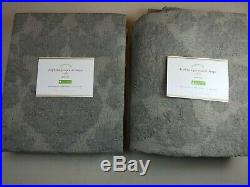 Pottery Barn Dephina Jacquard Panels Drapes Curtains S/2 Charcoal Gray 84 #2800