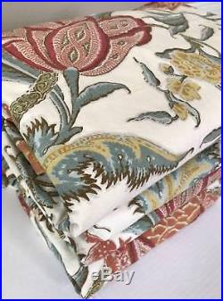 Pottery Barn Drapes Cynthia Palampore Floral 50 x 108 1 Pair Curtains Lined