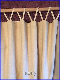 Pottery Barn Drapes Wheat Gold 54 X 96 Linen Curtains Pair