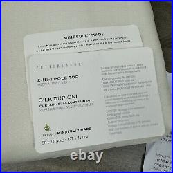 Pottery Barn Dupioni Silk (1) Curtain Drape 50x84 Blackout Ivory WithHooks NWOT