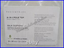 Pottery Barn Dupioni Silk Blackout Curtain Drape Panel 50 x 108 Ivory #7392X