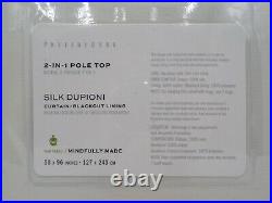Pottery Barn Dupioni Silk Blackout Curtain Lined Drape 50x 96 Ivory #8725E