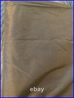 Pottery Barn Dupioni Silk Brown Drapes Curtain 2 Panels rod pocket 104x108 pair